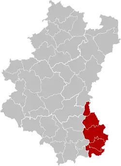 Location of the arrondissement in Luxembourg