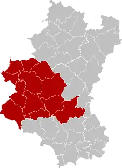 Location of the arrondissement in Luxembourg