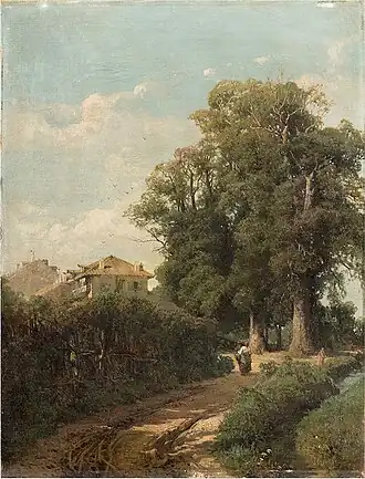 95. Eugenio Gignous, Dintorni di Milano (Lavandaie della Magolfa), 1870
