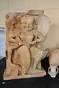 Fig. 12. Winged Gorgon (Medusa) holding Pegasus and Crysaor; terracotta altar from the archaic emporium at Gela, in the Museo Archeologico Regionale of Gela, Sicily (late fifth century BC)[78]