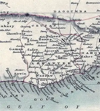 Empire of Ashanti and the Gold Coast map.