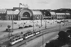 Train station square in the 1930s