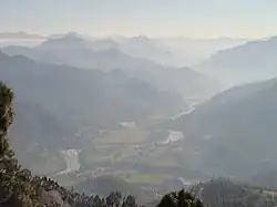 View of Kali river valley from Askot