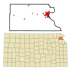 Location within Atchison County and Kansas