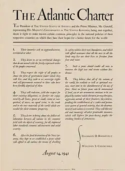 Printed copy of Atlantic Charter distributed as propaganda