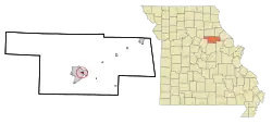 Location of Vandiver, Missouri