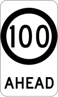 (G9-79) 100 km/h Speed Limit Ahead