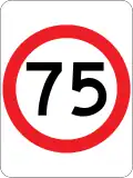 (R4-1) 75 km/h Speed Limit (used in Victoria before 1993)
