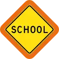 (W6-4) School (with target board) (used in Queensland)