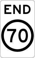 (R4-12) End of 70 km/h Speed Limit