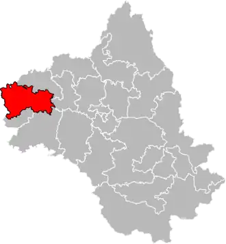 Situation of the canton of Villeneuvois et Villefranchois in the department of Aveyron