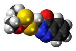 Space-filling model of the azinphos-methyl molecule