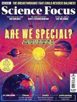 Cover of BBC Science Focus magazine showing planets