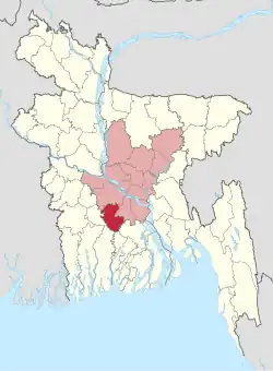 Location of Gopalganj District in Bangladesh