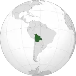 Map showing Bolivia