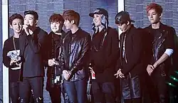 BTS after winning Best New Male Artist