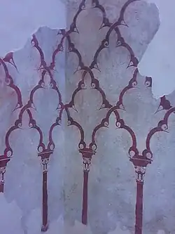 Fresco wall paintings in the vestibule, discovered in 2019