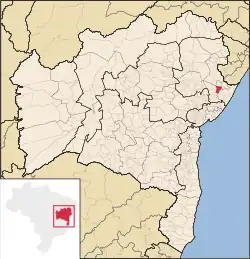 Location of Aporá in the State of Bahia