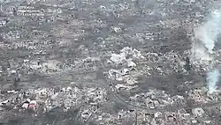 Residential area in Bakhmut after Russian shelling, March 2023