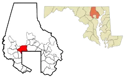 Location of Pikesville, Maryland