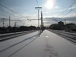 Platform 2/3 covered by snow
