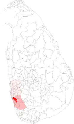 Location of Bandaragama