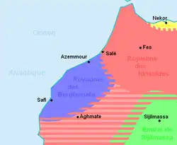 Barghwata people (blue).