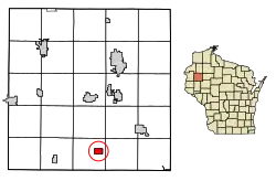 Location of Dallas in Barron County, Wisconsin