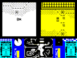 Image depicting two different players engaged in Battlecars gameplay on the same screen.