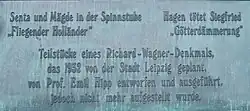 Note: Parts of a Richard Wagner monument that was planned by the city in 1932, designed and executed by Prof. Emil Hipp, but no longer erected