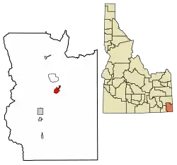 Location of Montpelier in Bear Lake County, Idaho.