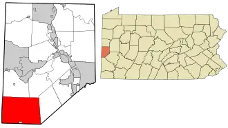 Location in Beaver County and state of Pennsylvania