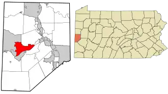 Location in Beaver County, Pennsylvania