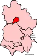 A small constituency, located north of the centre of the county.