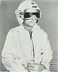 Helmet with anti-flash goggles