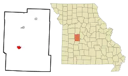 Location of Warsaw, Missouri
