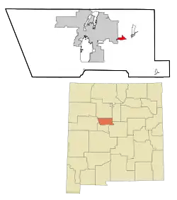 Location of Carnuel, New Mexico