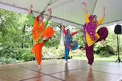 Bhangra dancers at the International Children's Festival
