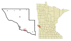 Location of Odessa, Minnesota