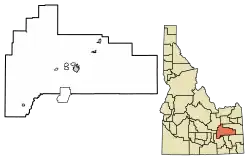 Location of Firth in Bingham County, Idaho.