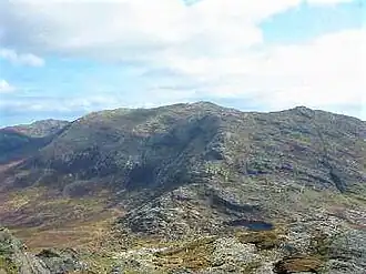 Mullach Glas (back left), and Binn Mhor (centre), viewed from Binn Chaonaigh