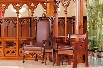 Bishop's cathedra and assistant's chair