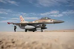 An F-16C Barak from the 117 Squa­dron "First Jet" at Blue Flag in 2017, disbanded at Ramat David in 2020
