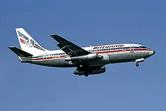 Britannia Airways Boeing 737-200, in 1983