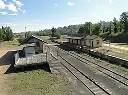 Bombala station. The last train called here in 1986. The building has been restored and is used for community activities