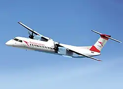 Bombardier Dash-8 Q400 aircraft which was involved in Colgan Air Flight 3407 accident on February 12, 2009.
