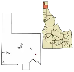 Location of Clark Fork in Bonner County, Idaho.