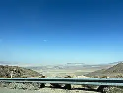 Borrego Springs and the surrounding desert as seen from the descent near the Montezuma Valley Road lookout.