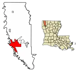 Location in Bossier Parish, Louisiana