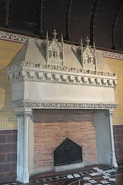 Gothic fireplace in the Palais Jacques Coeur, Bourges, France, unknown architect or sculptor, 15th century